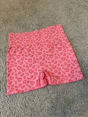 Pink Leopard Print Shorts, Medium!